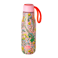 Pink Lupin Print Stainless Steel Water Bottle By Rice DK